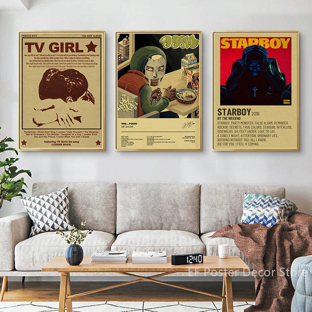 Mitski/Lizzy Grant/TV Girl/Tame Impala Poster Music Album Aesthetics Art Prints Painting Retro Home Decoration Room Wall Decor