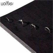 1 Pc Jewelry Foam Tray DIY Inserts Liners Grey/Black Velvet Jewellery Rings Bracelet Watch Showed Case Earrings Hole Tray