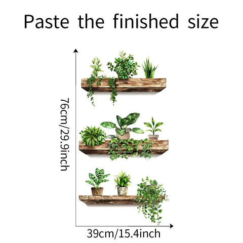 Creative Wall Stickers Potted Plant Decals Self-adhesive Removable Wall Mural DIY Wall Art Home Decoration Accessories