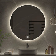 60cm Round Mirror 3 Color Adjustable Intelligent Human Body Sensing Led Bathroom Mirror With Bluetooth Speaker Hotel Decoration