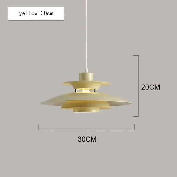 Danish UFO Hanging Lamp Nordic LED Dining Table Pendant Light Minimalist Indoor Living Room Decoration Restaurant Bar Chandelier