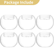 6/12Pcs Transparent Round Hollow Glass Candle Holder Christmas Wedding Banquet Bar Party Wax Holder Candlesticks Home Decoration