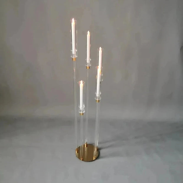 2/4/6/10set Candle Holders 8/5Heads Table Candelabra Wedding Centerpiece Pillar Stand Road Lead Party Candlesticks Home