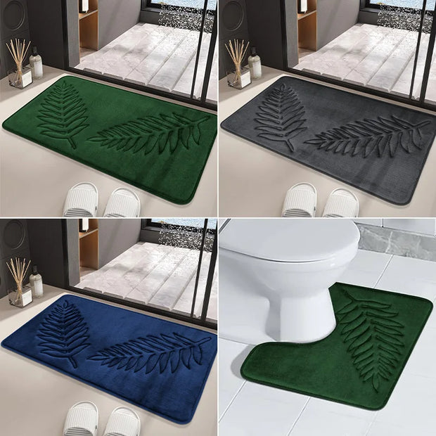 3PCS Set Bath Mats Nonslip Soft Quick Dry Bathroom Soft Rugs Water Absorption Dry Fast Bath Mat Machine Washable For Home Floor