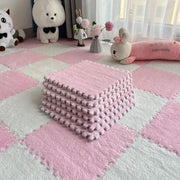 30x30cm Plush Puzzle Foam Floor Mat Creative Fashion Carpet Square Interlocking Carpet Fluffy Area Rugs