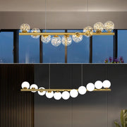 Nordic Ceiling Chandelier Suspension Glass Balls G9 Led for Table Dining Room Kitchen Long Hanging Lamp Office Front Desk Lights