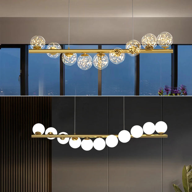 Nordic Ceiling Chandelier Suspension Glass Balls G9 Led for Table Dining Room Kitchen Long Hanging Lamp Office Front Desk Lights