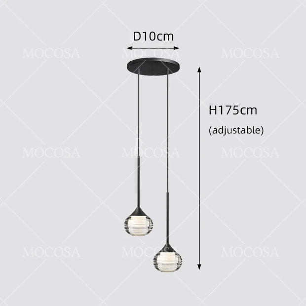 Water Drop LED Pendant Bedroom Bedside Lamps Modern Stairwell Light Living Room Ceiling Hanging Lamp Indoor Staircase Chandelier