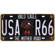 Garage Car Retro Route 66 Licenses Plate Metal Sign Posters On The Wall Tin Sign Vintage Poster Home Decor Art Decoration