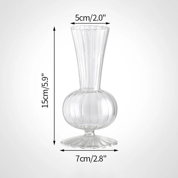 Vintage Flower Vase Mini Glass Vase Wedding Party Transparent Hydroponics Plant Flower Vases Desktop Ornaments Home Decorations