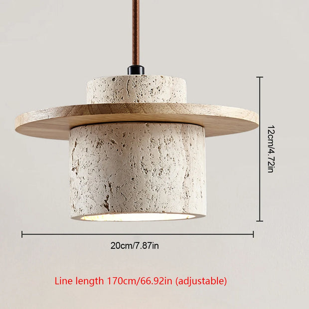 Stone Wood Cream Light Decorative Industrial Style Hanging Lamp Creative Bedside Cement Pendant Lamp for Living Room Bedroom