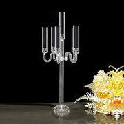 1-10 PCS 5 Arms Candelabra Acrylic Candle Holders Wedding Table Centerpieces Flower Stands Party Candlesticks Decoration